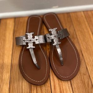 Tory Burch Moore Leather Thong Sandals Size 8